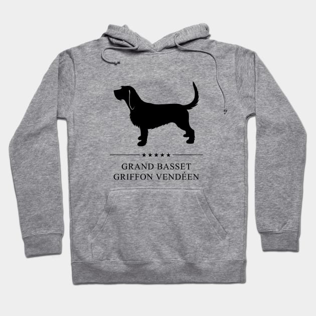 Grand Basset Griffon Vendeen Black Silhouette Hoodie by millersye